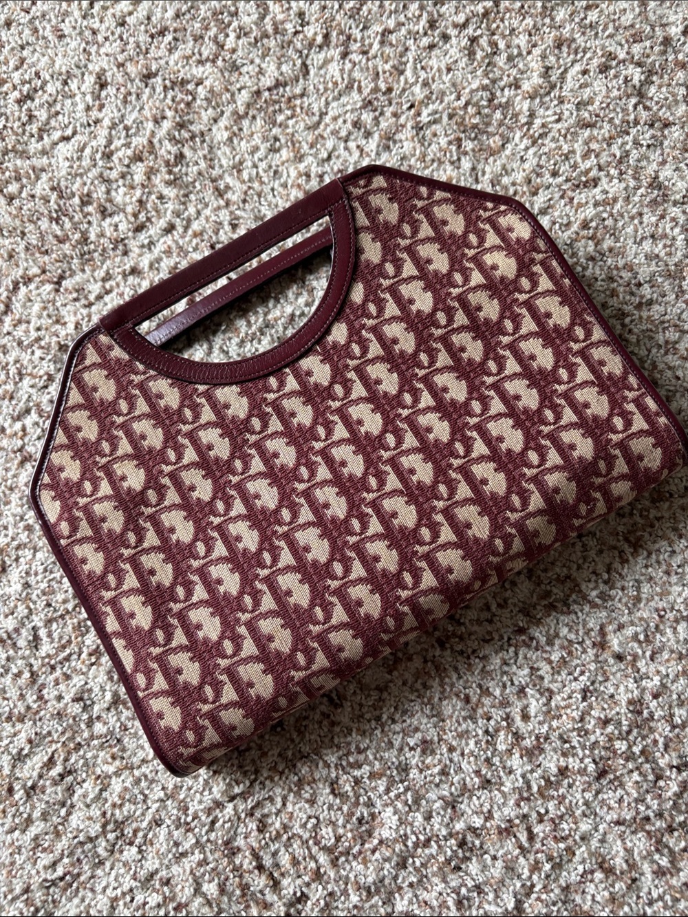Elegant Burgundy Patterned Women’s Handbag